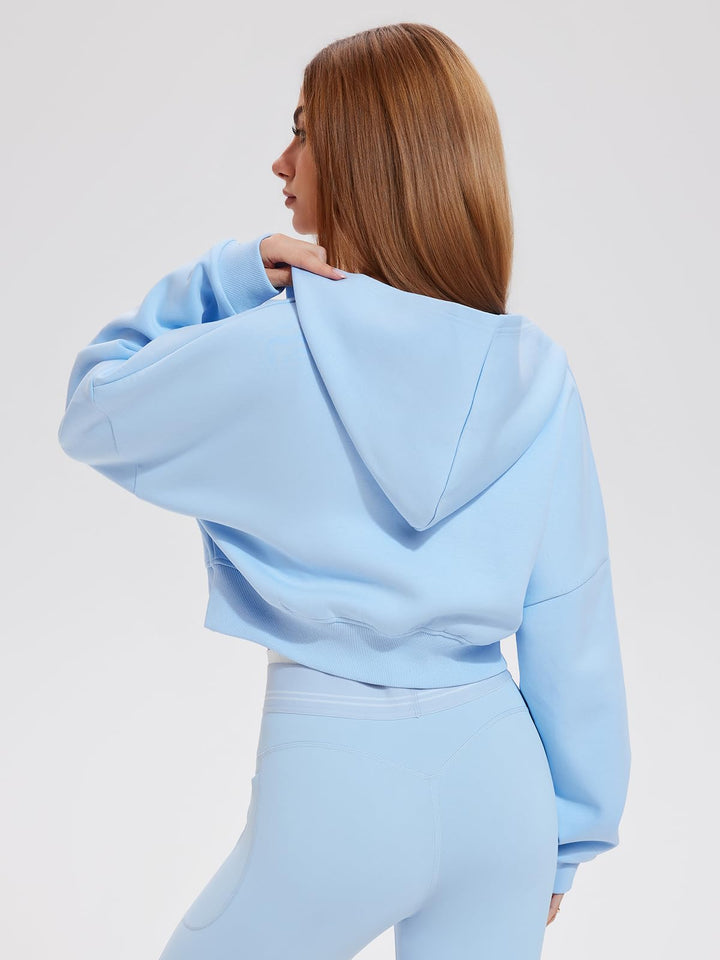 Airfree Womens Zip Up Hoodies Cropped Sweatshirt Workout Long Sleeve Jackets Hooded Y2K Casual Coat for Women