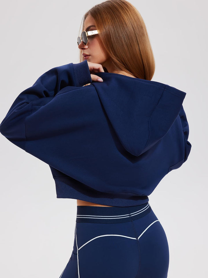 Airfree Womens Zip Up Hoodies Cropped Sweatshirt Workout Long Sleeve Jackets Hooded Y2K Casual Coat for Women