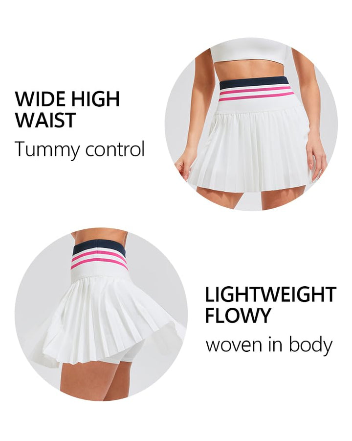 Airfree Pleated Tennis Skirts for Women High Waisted Golf Skort Skirt with Short Athletic Workout Skorts with Pockets
