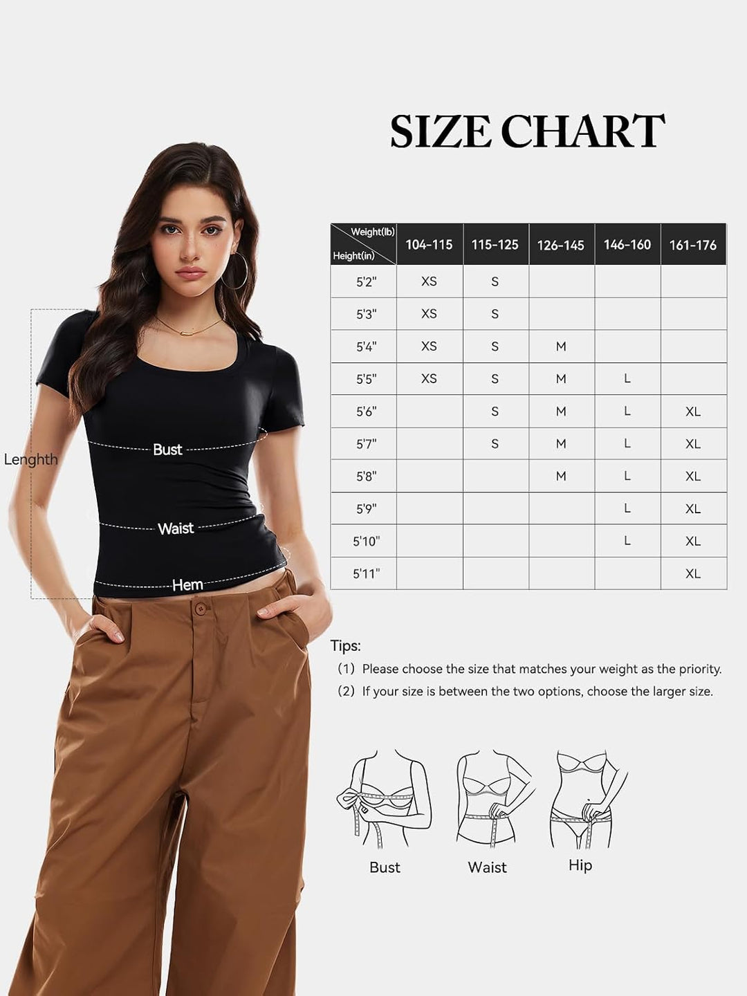 Airfree Women Short Sleeve Tops Scoop Neck Summer Shirts Slim Fit Basic Tees Casual Spring Fashion Clothes