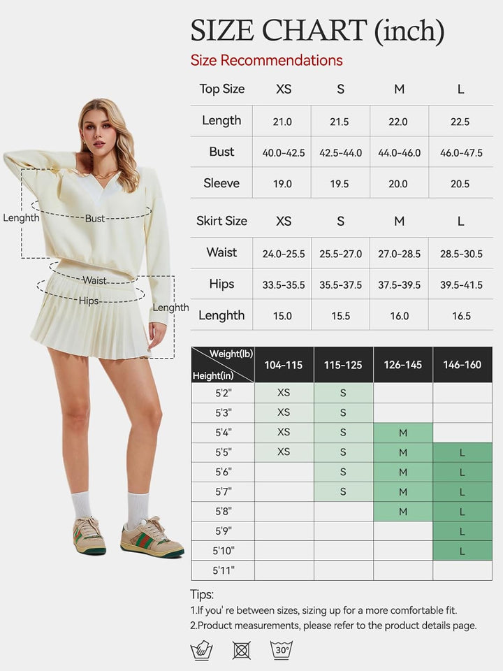 Womens Sweatsuits 2 Piece Set Color Block V Neck Sweatshirts High Waisted Tennis Running Golf Tracksuits Skirts Sets