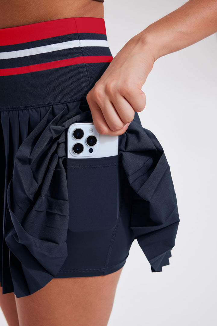 Airfree Pleated Tennis Skirts for Women High Waisted Golf Skort Skirt with Short Athletic Workout Skorts with Pockets
