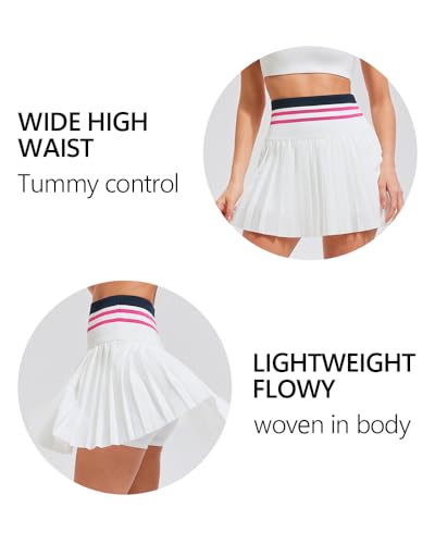 Airfree Pleated Tennis Skirts for Women High Waisted Golf Skort Skirt with Short Athletic Workout Skorts with Pockets