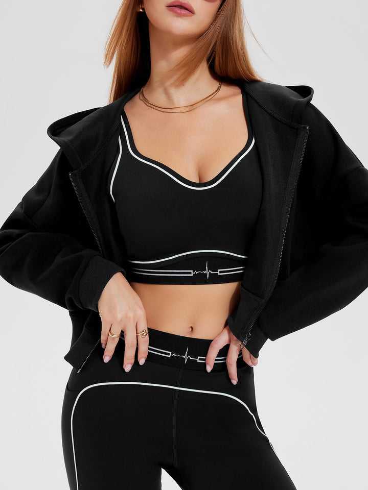 Airfree Womens Zip Up Hoodies Cropped Sweatshirt Workout Long Sleeve Jackets Hooded Y2K Casual Coat for Women